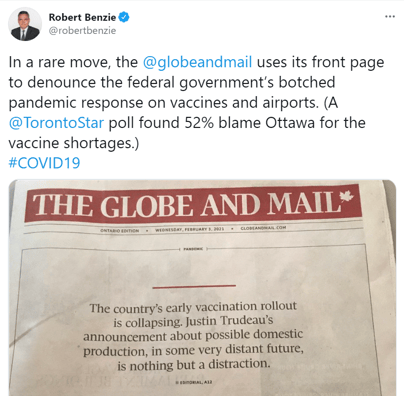 3 Robert Benzie tweet Canada Vaccines